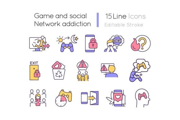 Understanding Game and Social Network Addiction Icons