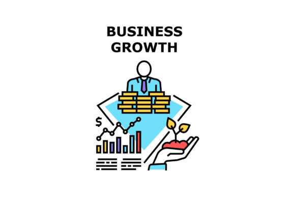 Unlocking Potential with Business Growth Vector Concept Color
